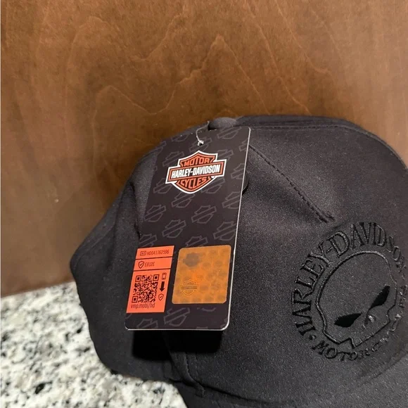 Harley-Davidson Tonal Skull Black Embroidered Cap SnapBack - Picture 3 of 7